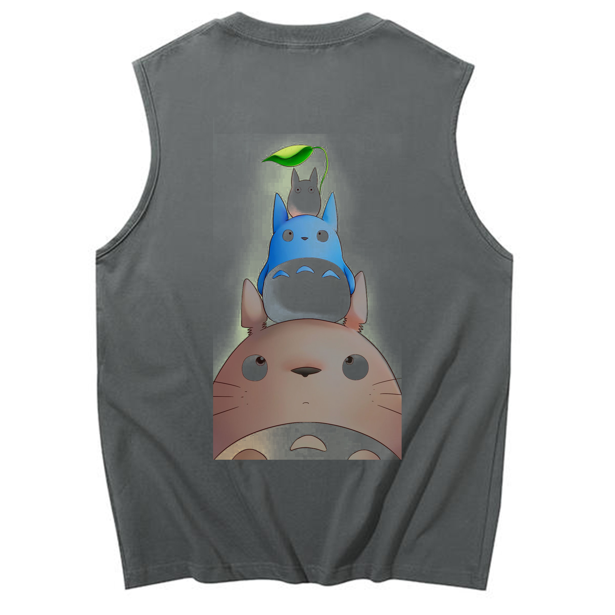 （画像用） となりのトトロ 草壁メイ 草壁サツキ My Neighbor Totoro Satsuki Kusakabe Mei Kusakabe コットン100％タンクトップ（背面プリント）
